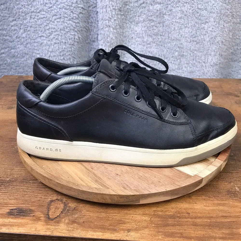 Cole Haan GrandPro Spectator Sneakers Mens 12 Black Leather Low Top Tennis Shoes